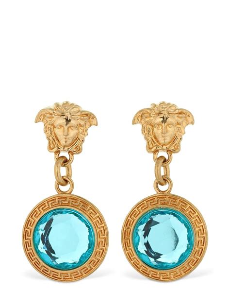 versace chain medusa earrings